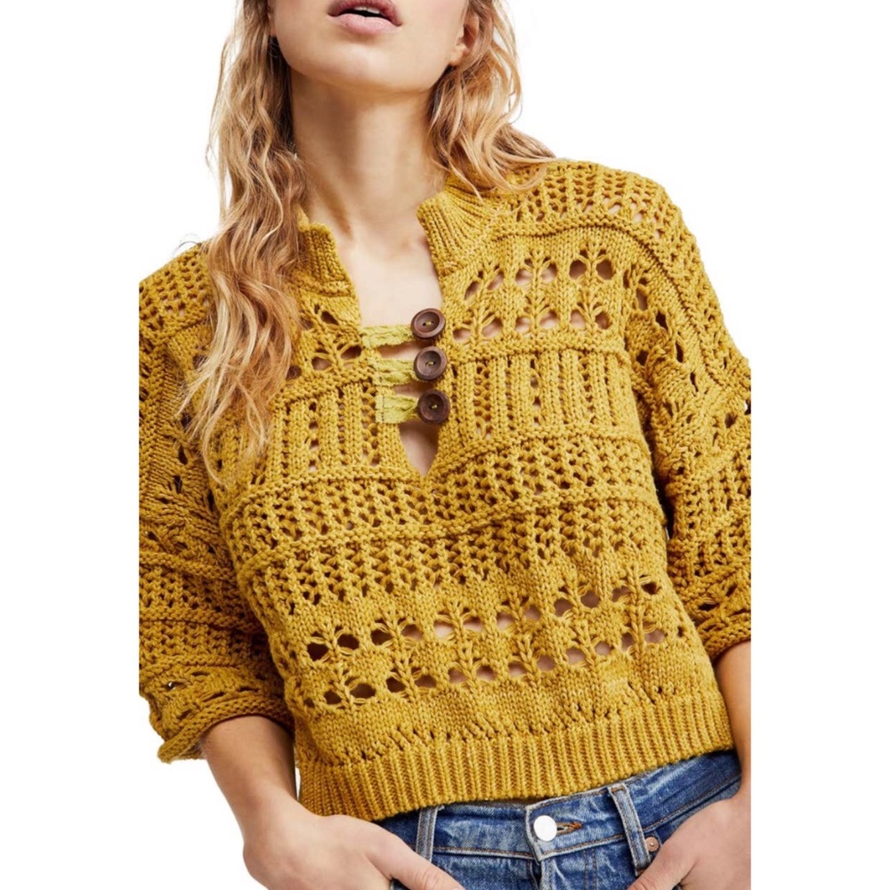 NWT Free People Dreams Tonight Crop Sweater - Picture 1 of 3